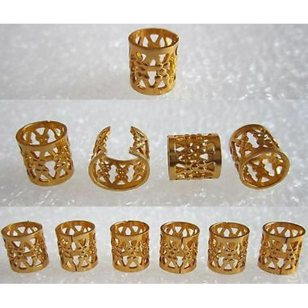 10pcs Hair Braid Dread Dreadlock Beads Cuff Clip Unisex Metal Rings Big Bronze 10pcs Hair Braid Dread Dreadlock Beads Cuff Clip Unisex Metal Rings Big Bronze